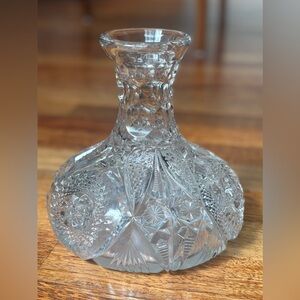 Antique - Hand Blown Early American Press - Water Carafe / Decanter / Vase